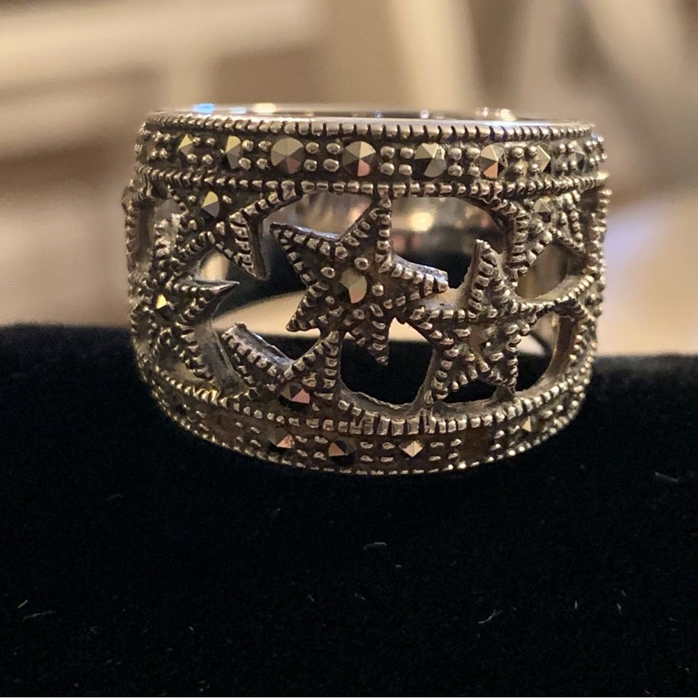 925 Silver Star Design Women's Ring size 8
